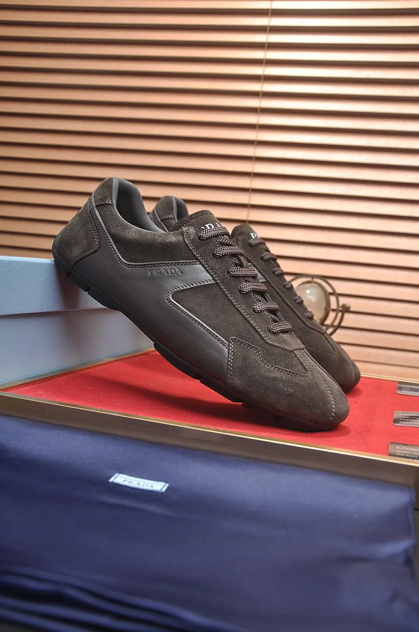 Men's shoes 💰560💶【PRADA】Couple's casual shoes, originally developed 1:1, made of high-mercerized cowhide with imported cowhide, silk sheepskin lining, rubber outsole, comfortable and soft on the feet, size for women: 35 to 41. Male 38 to 48💰🔥🔥🔥🔥🔥